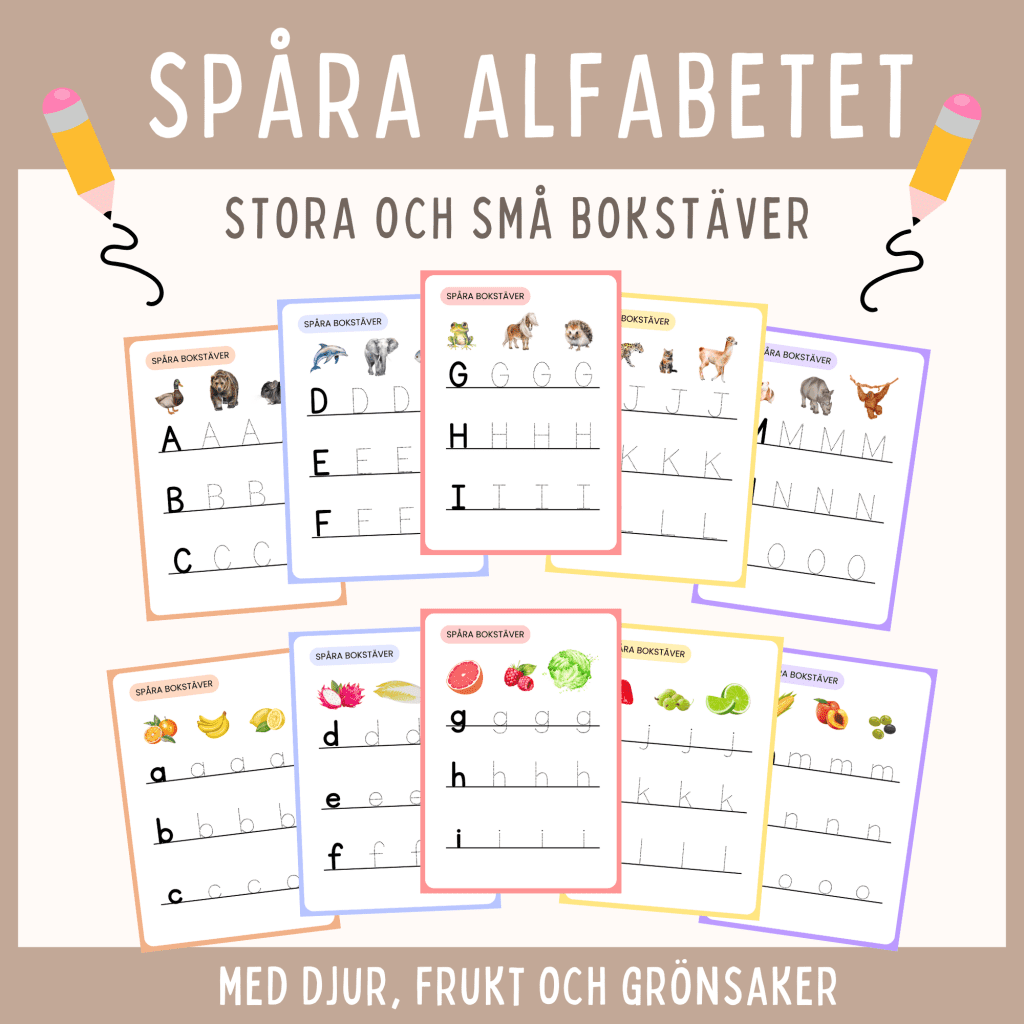 Spåra alfabetet – träna finmotorik och hur bokstäverna formas!