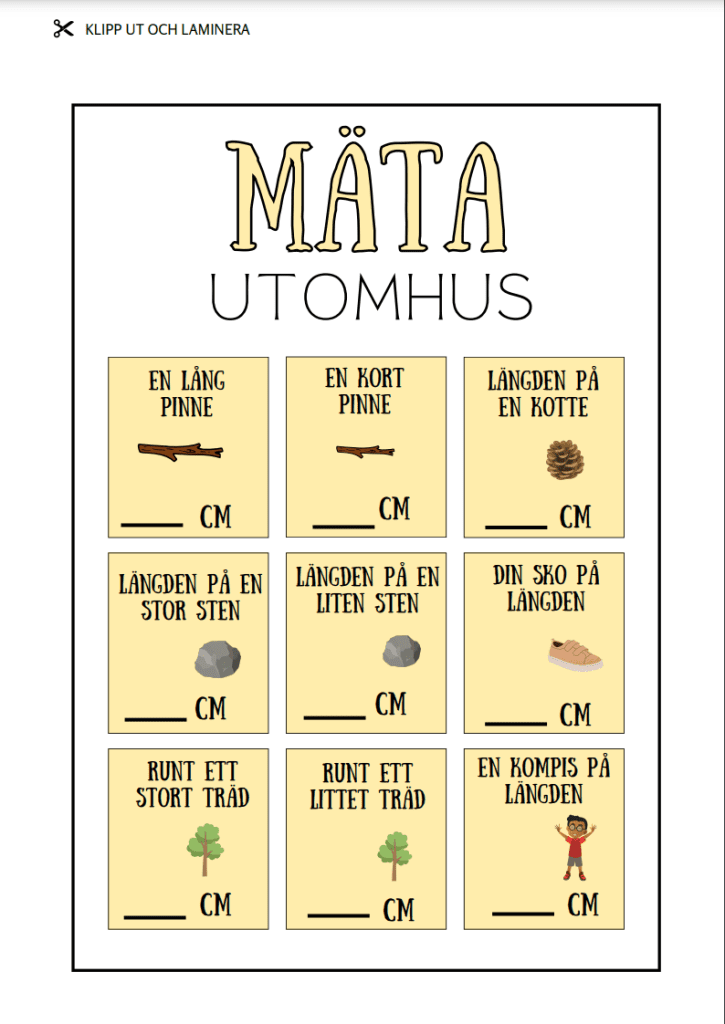 Lektionsplanering – mätning utomhus