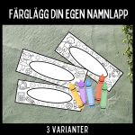 Färglägg din egen namnlapp! 3 varianter - bild 1