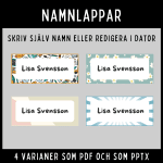Namnlappar – 4 varianter i både PDF och redigerbart format - bild 1