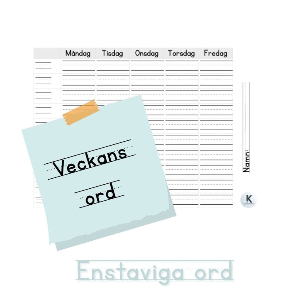 Veckans ord PAKET Enstaviga ord