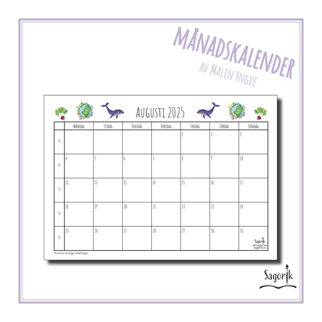 Månadskalender läsåret 2025-2026