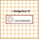 Namnlappar Donuts, pdf + redigerbar fil - bild 3