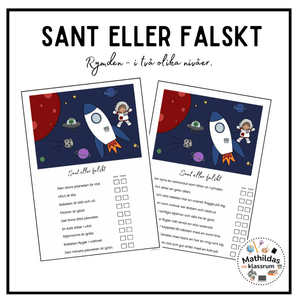 Sant eller falskt Rymden