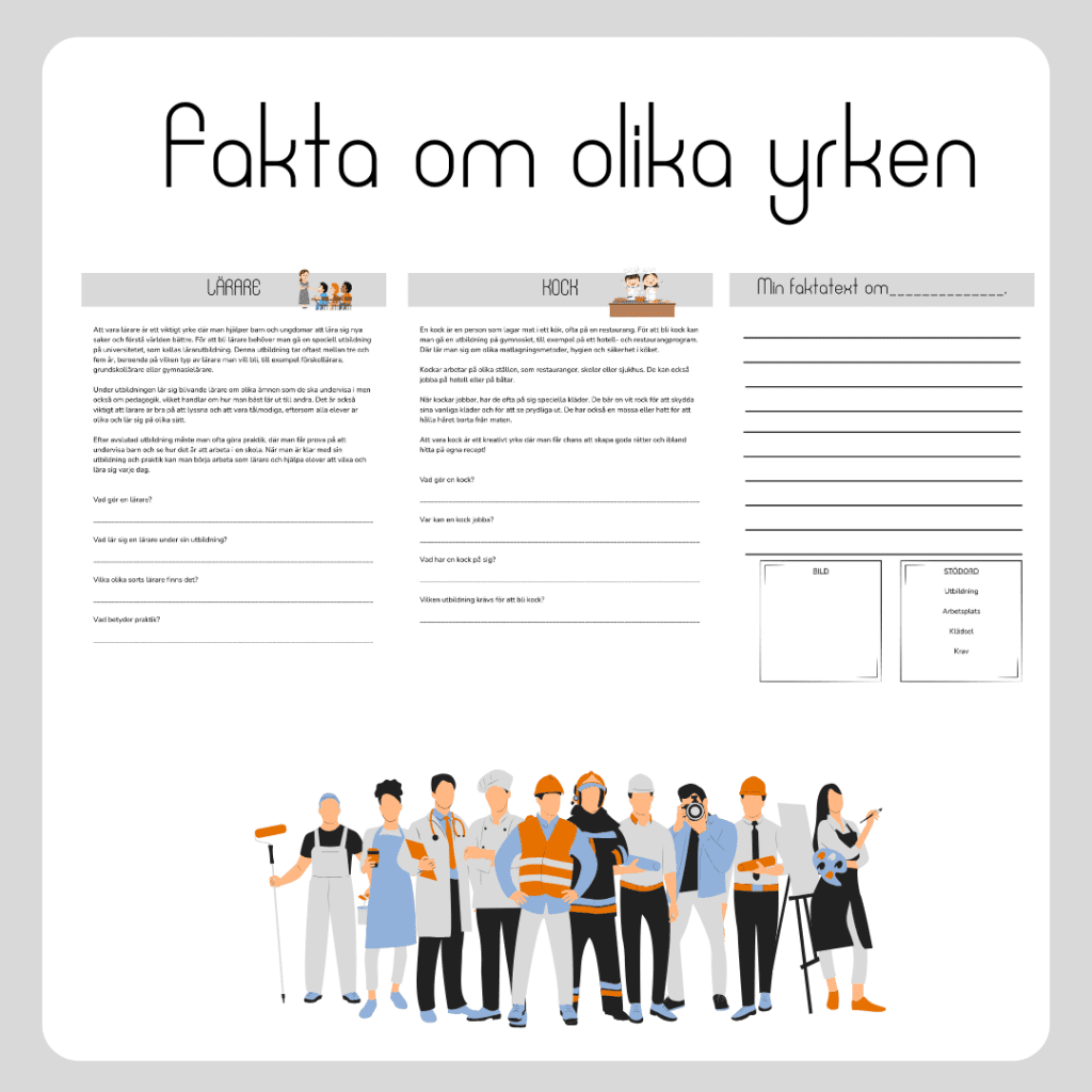 Fakta om olika yrken