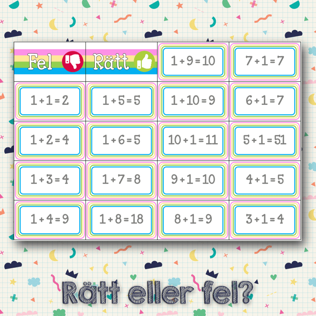 Öva addition – Rätt eller fel