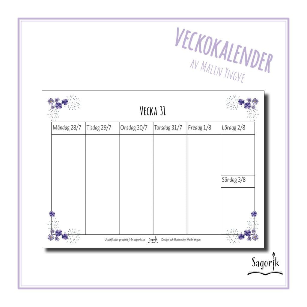 Veckokalender läsåret 2025-2026