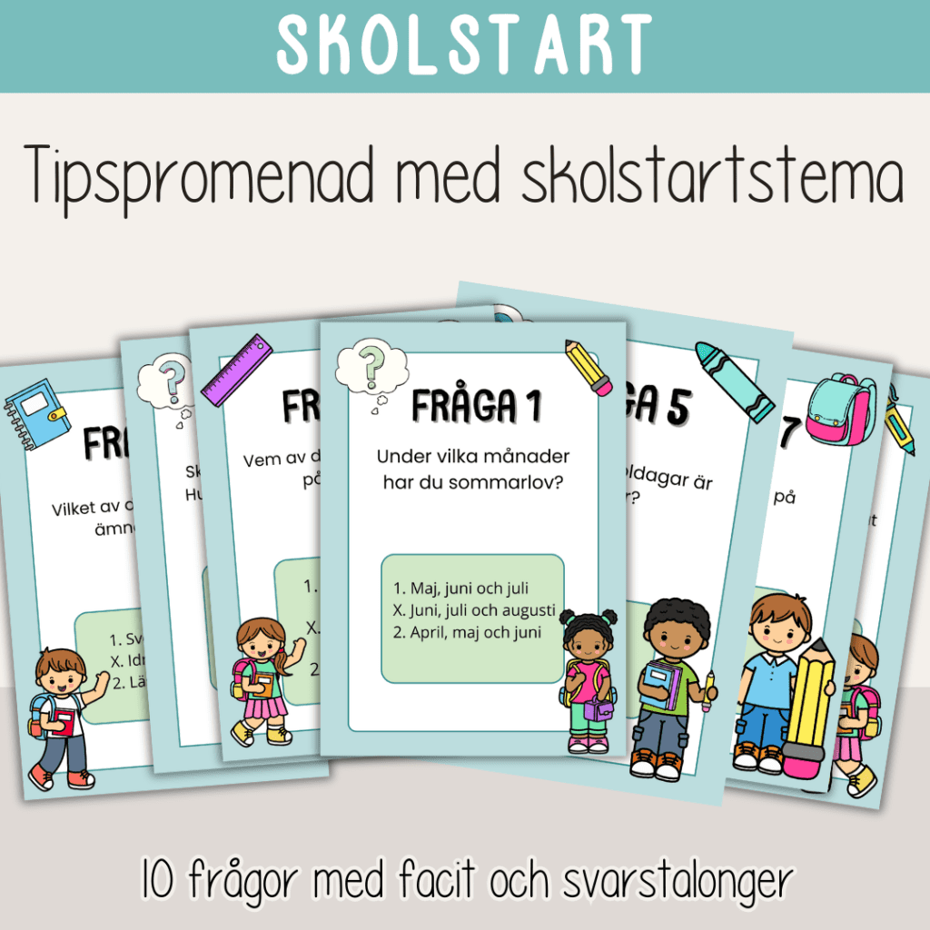 Skolstart – Tipspromenad Tema skolstart