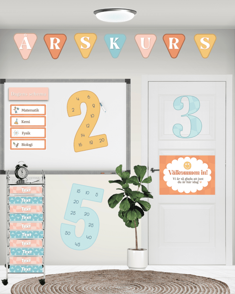 Klassrumspaket 2025 Pastell retro
