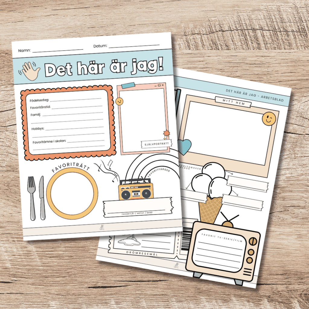 Lär känna mig! – Arbetsblad för skolstart