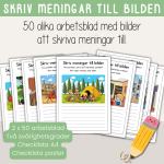 Paket – Skriv meningar till bilden. 50 olika bilder att skriva till. - bild 1