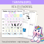 Tärningsspel – träna på instruktioner – Rita en enhörning - bild 1