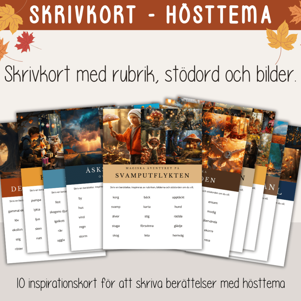 Höst – Hösttema – Skrivkort med fantasifull inspiration till höstberättelser