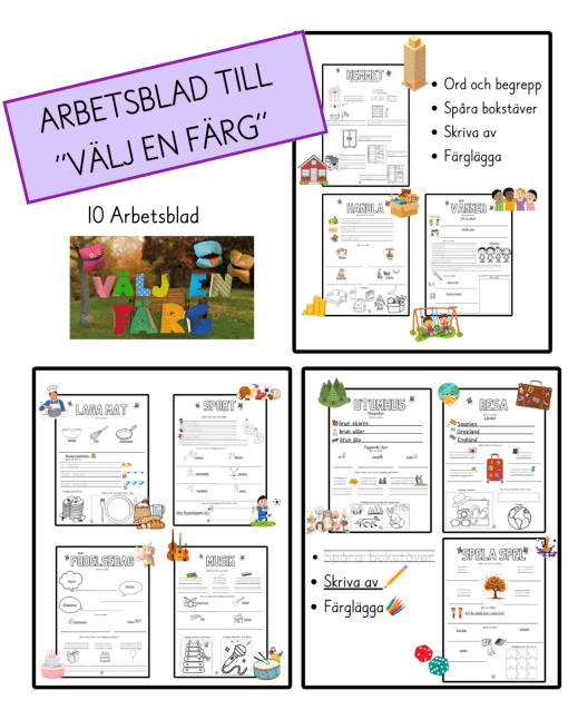 "Välj en färg" arbetsblad