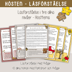 Höst – Läsförståelse i tre olika nivåer – 10 olika höstteman - bild 1