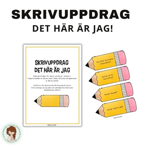 Skrivuppdrag på pennor- Det här är jag!