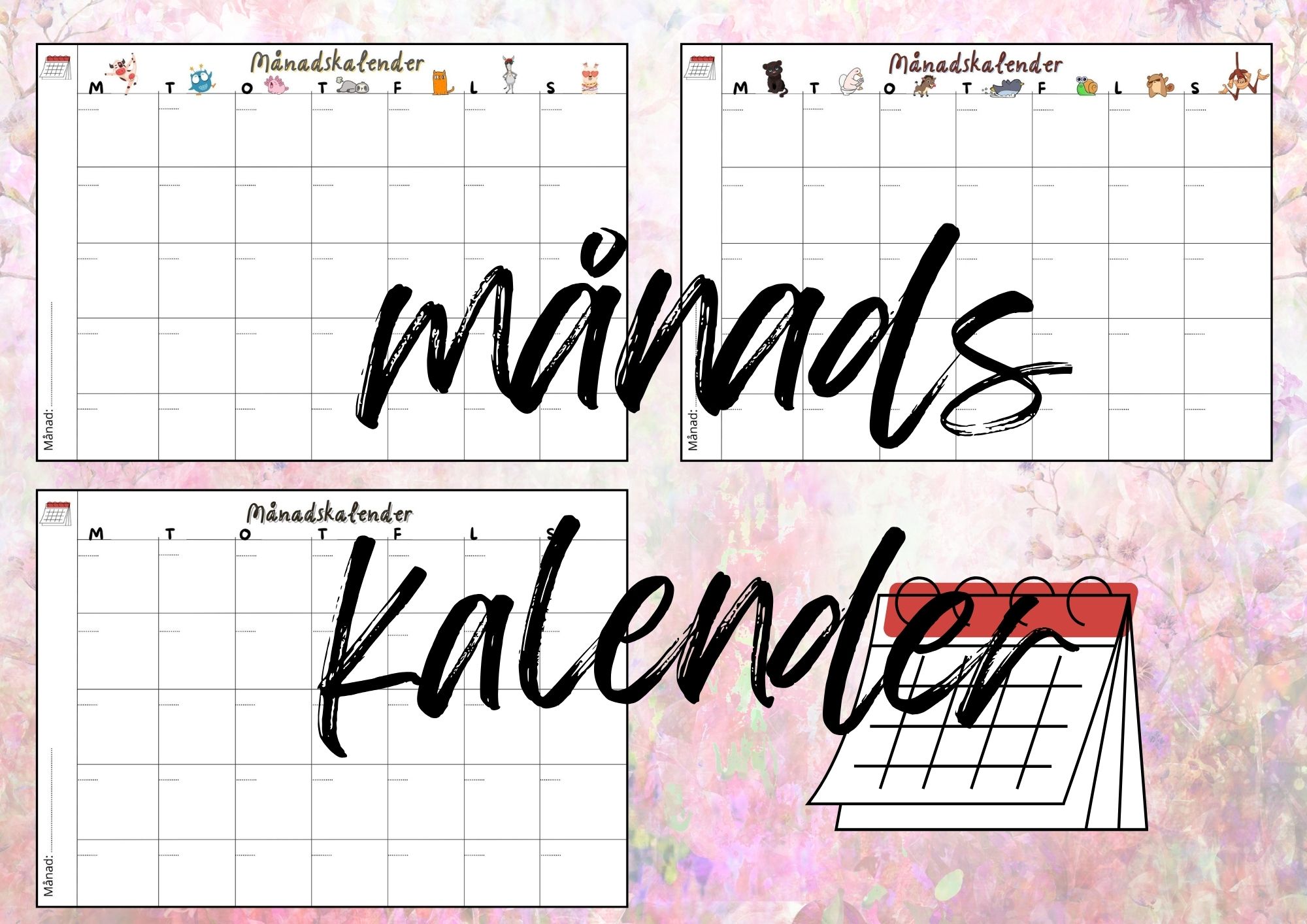 Månadskalender: Tydlighet och struktur