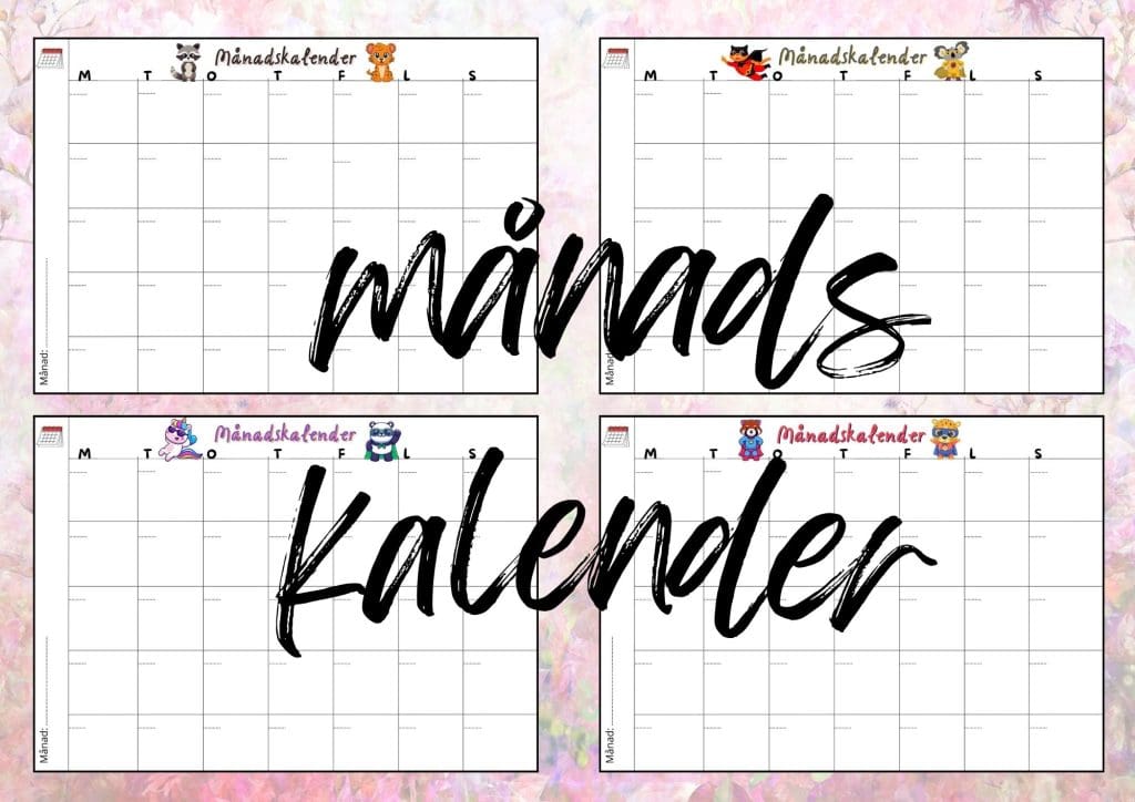 Månadskalender: Tydlighet och struktur