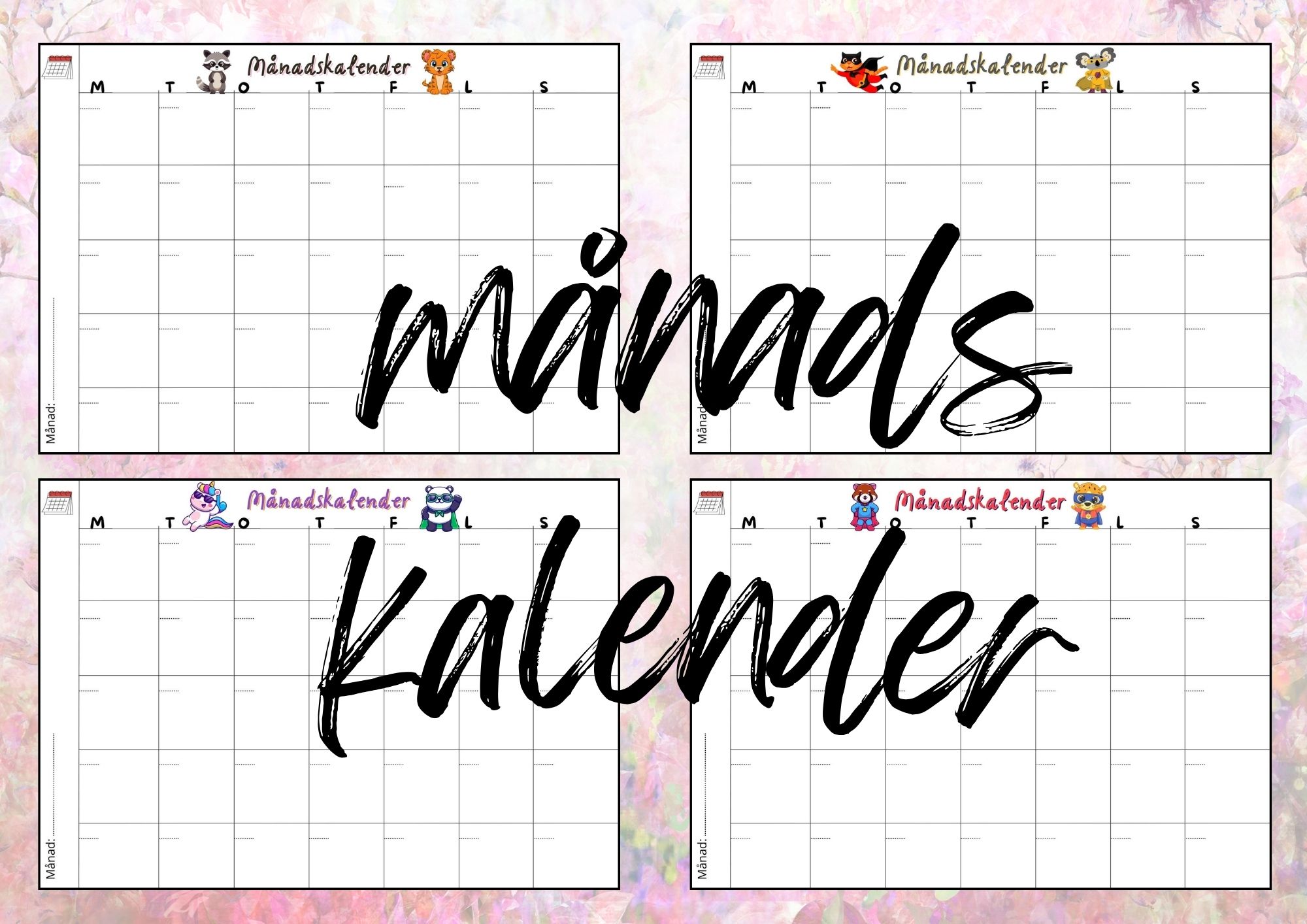 Månadskalender: Tydlighet och struktur