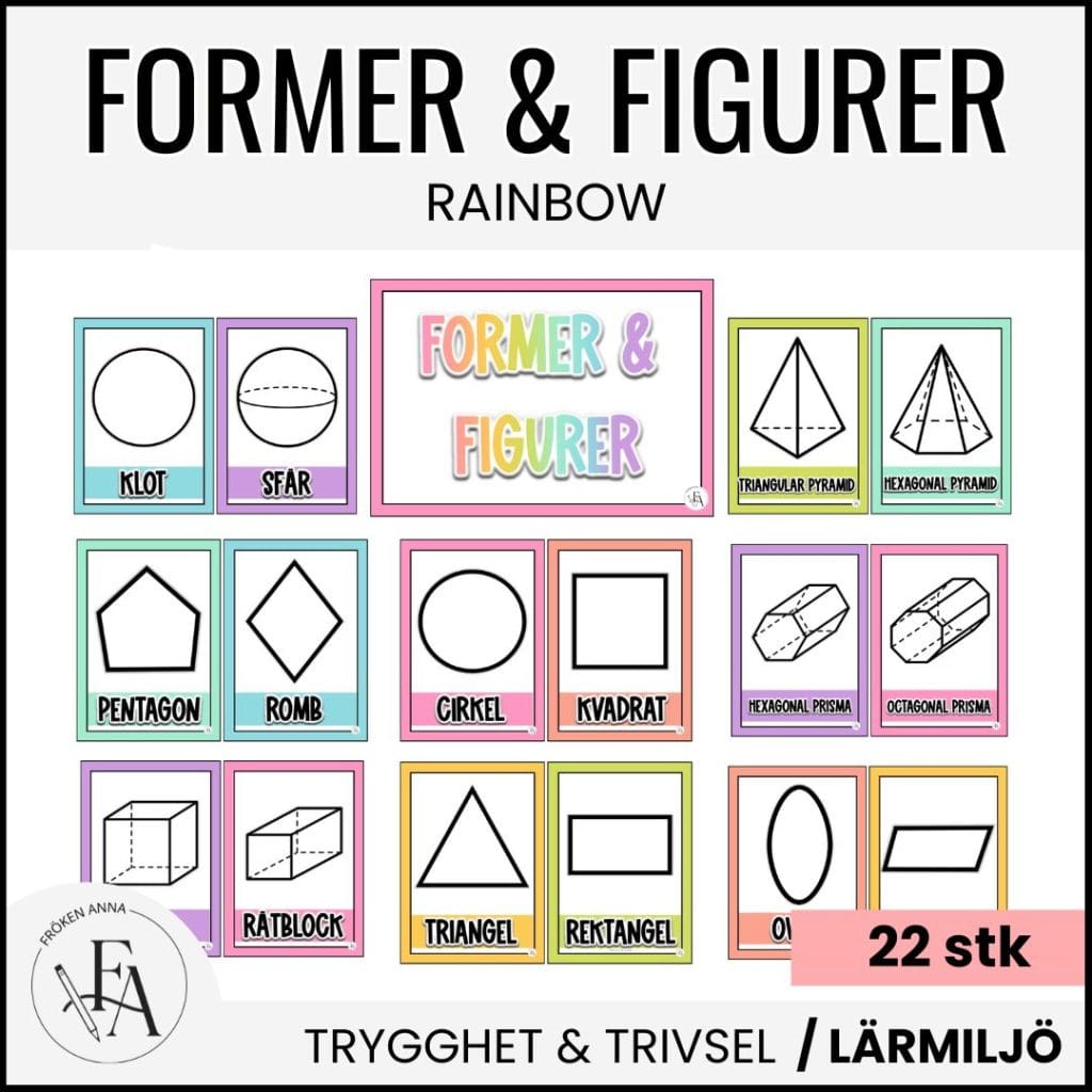 Posters – Geometriska former och figurer 2D & 3D | Rainbow