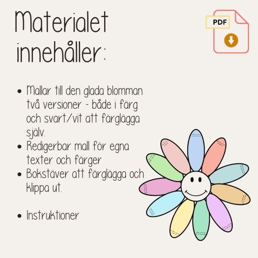 Pyssel - Min glada blomma - En positiv miljö
