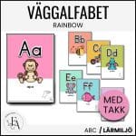 Väggalfabet med TAKK (tecken som stöd) | Rainbow - bild 1