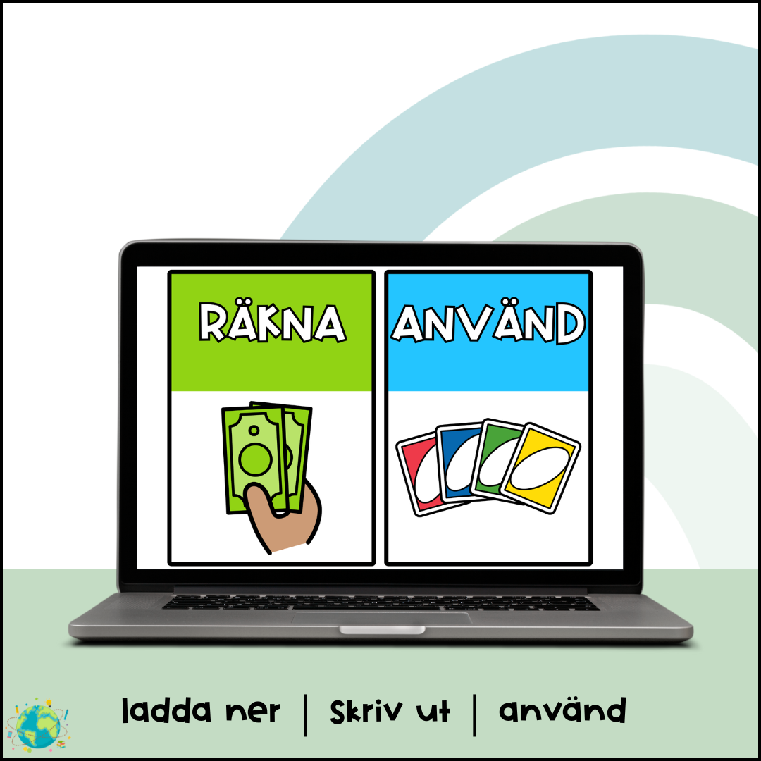 Instruktionskort - Grön. blå, lila