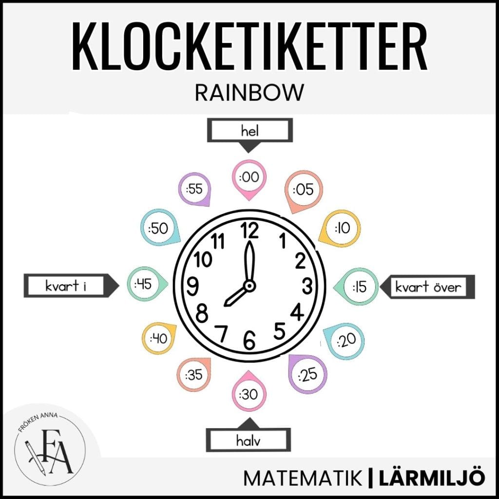 Klocketiketter | Rainbow