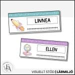 Namnskyltar / bänkhjälp | Rainbow - bild 2