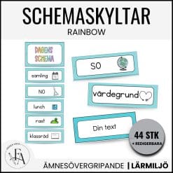 Stilrena, redigerbara schemaskyltar | Rainbow blue