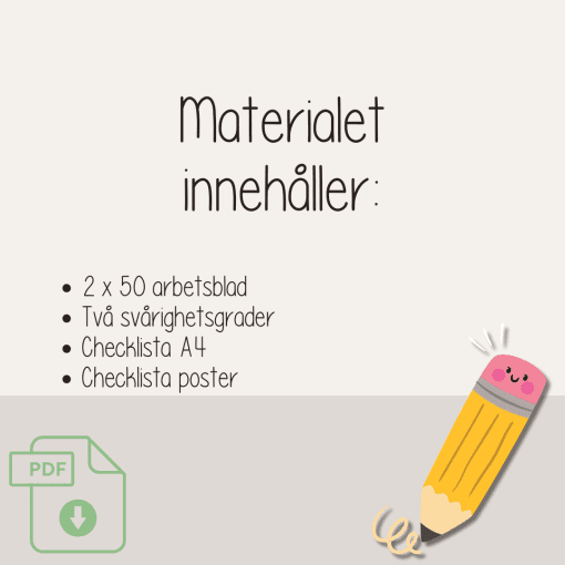 Paket - Skriv meningar till bilden. 50 olika bilder att skriva till.
