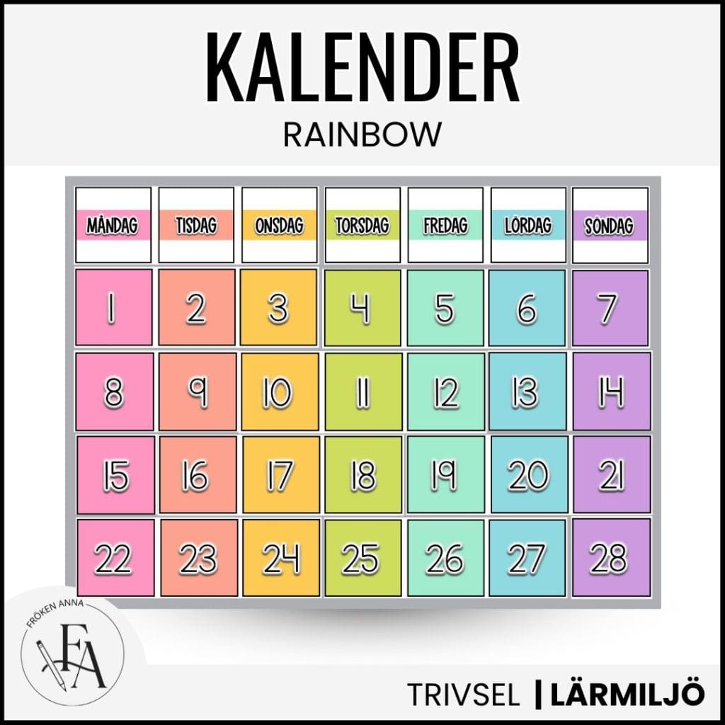 Bygg en kalender | Rainbow