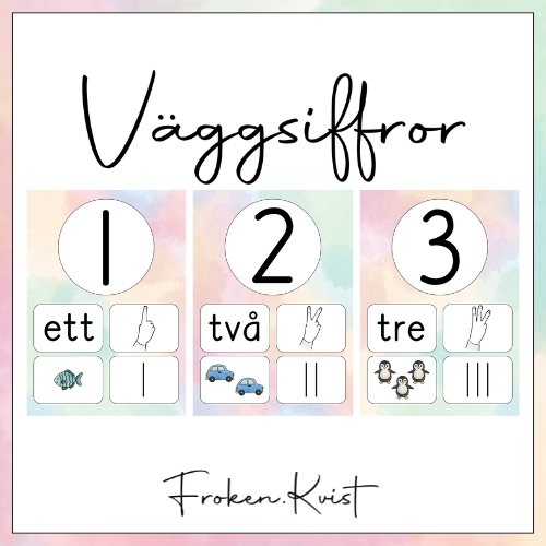 Väggsiffror – pastell