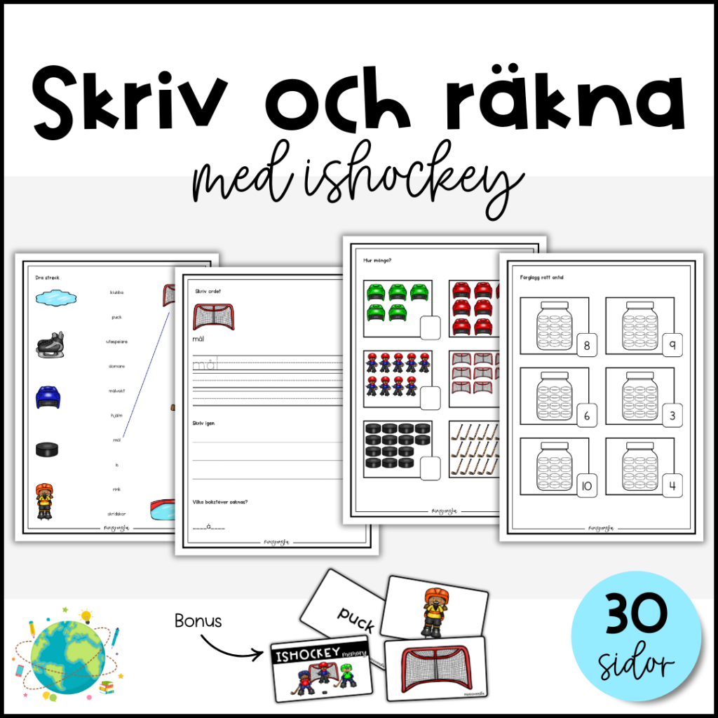 Skriv och räkna med ishockey