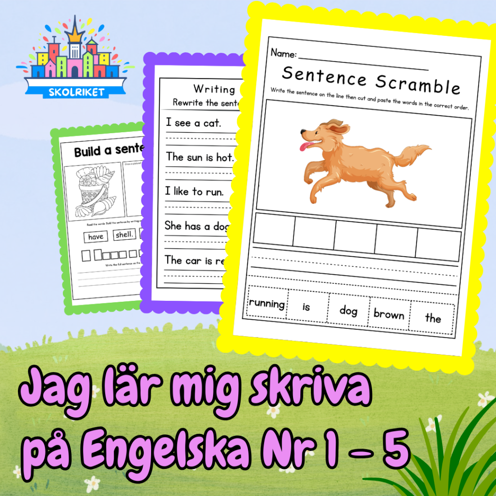 Jag lär mig skriva på Engelska Paket Nr 1 – 5