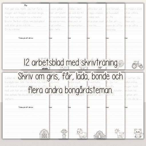 Stora skrivträningspaketet - 84 arbetsblad med 7 olika teman