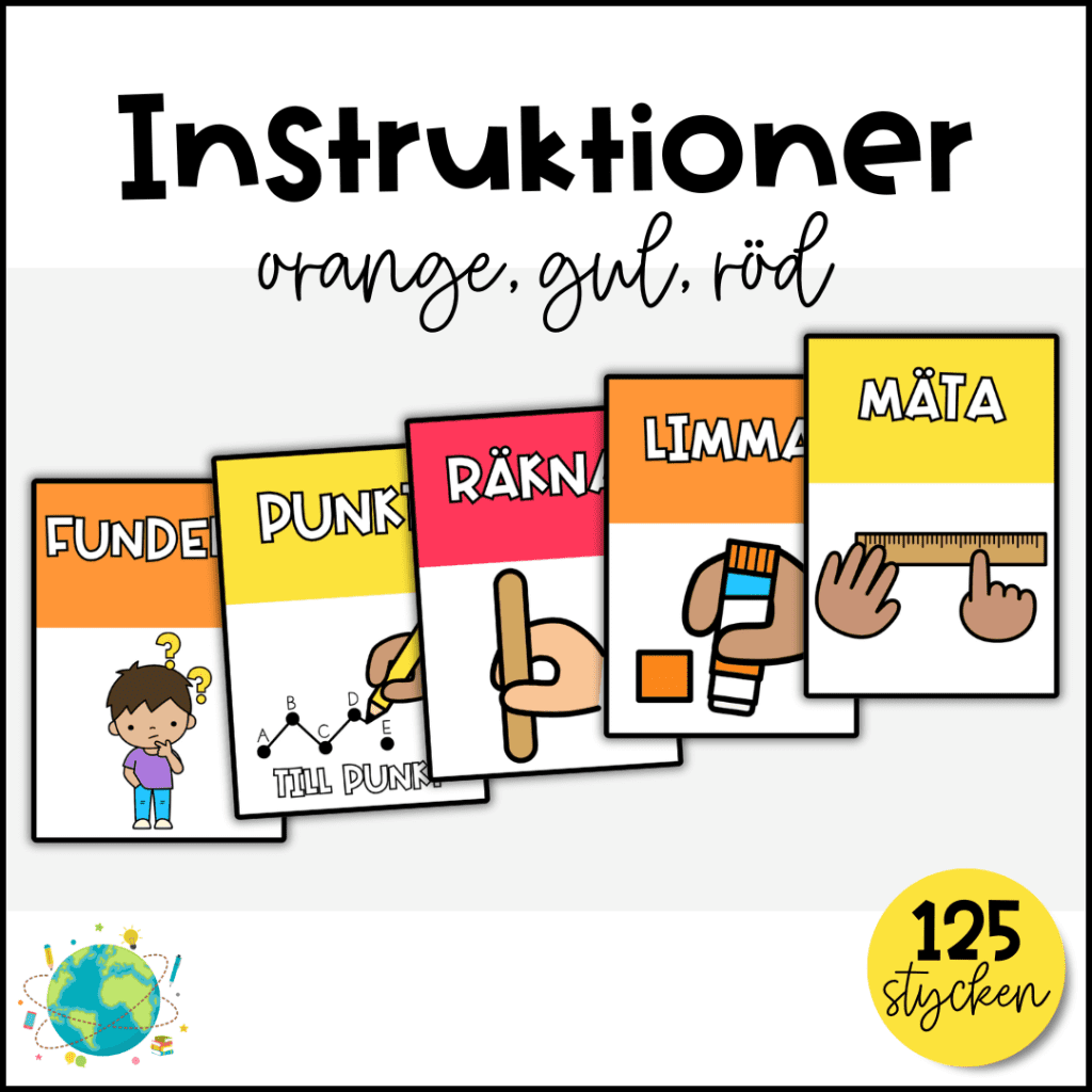 Instruktionskort – Orange, gul, röd