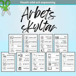 Arbetsskyltar & arbetsikoner till klassrummet
