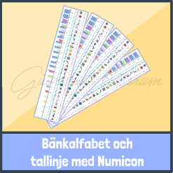 Bänkalfabet och tallinje med Numicon
