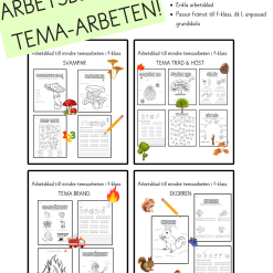 Arbetsblad till 4 olika teman