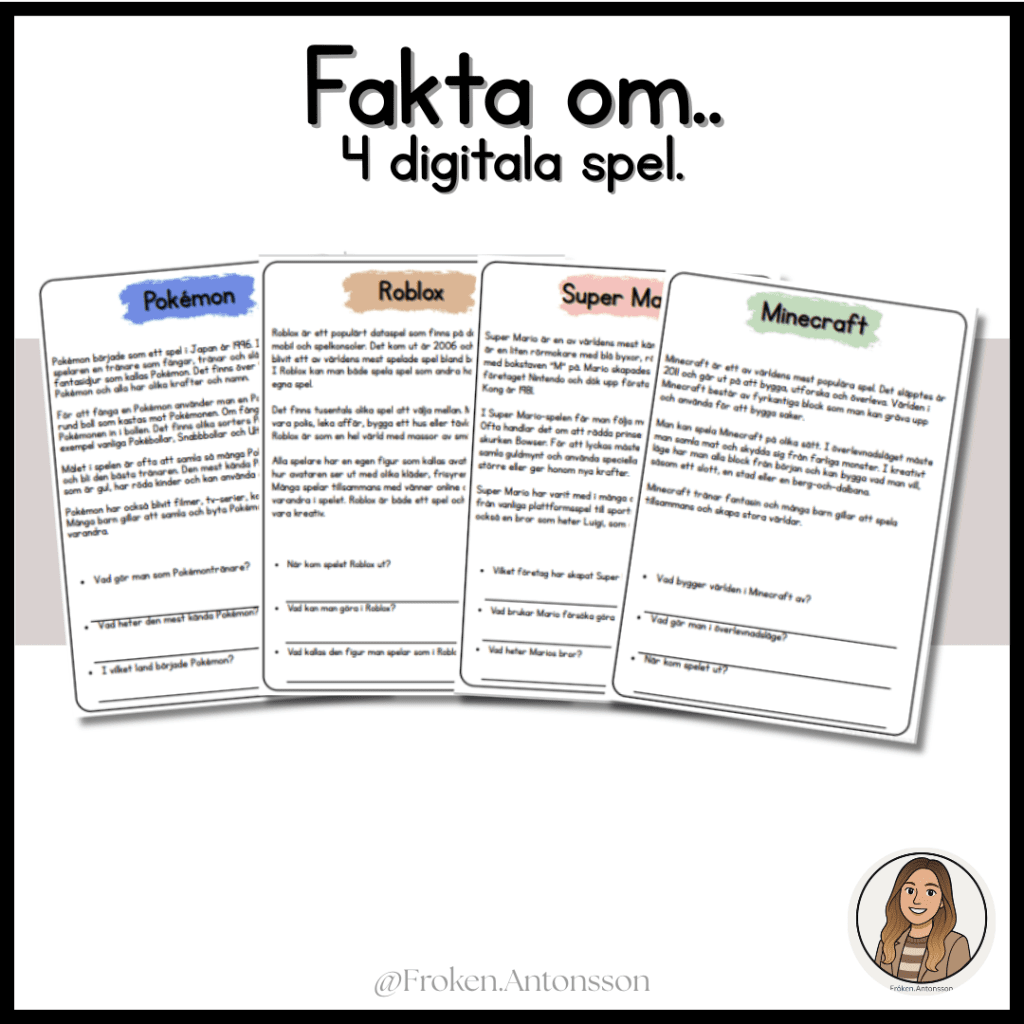 Fakta om 4 digitala spel.