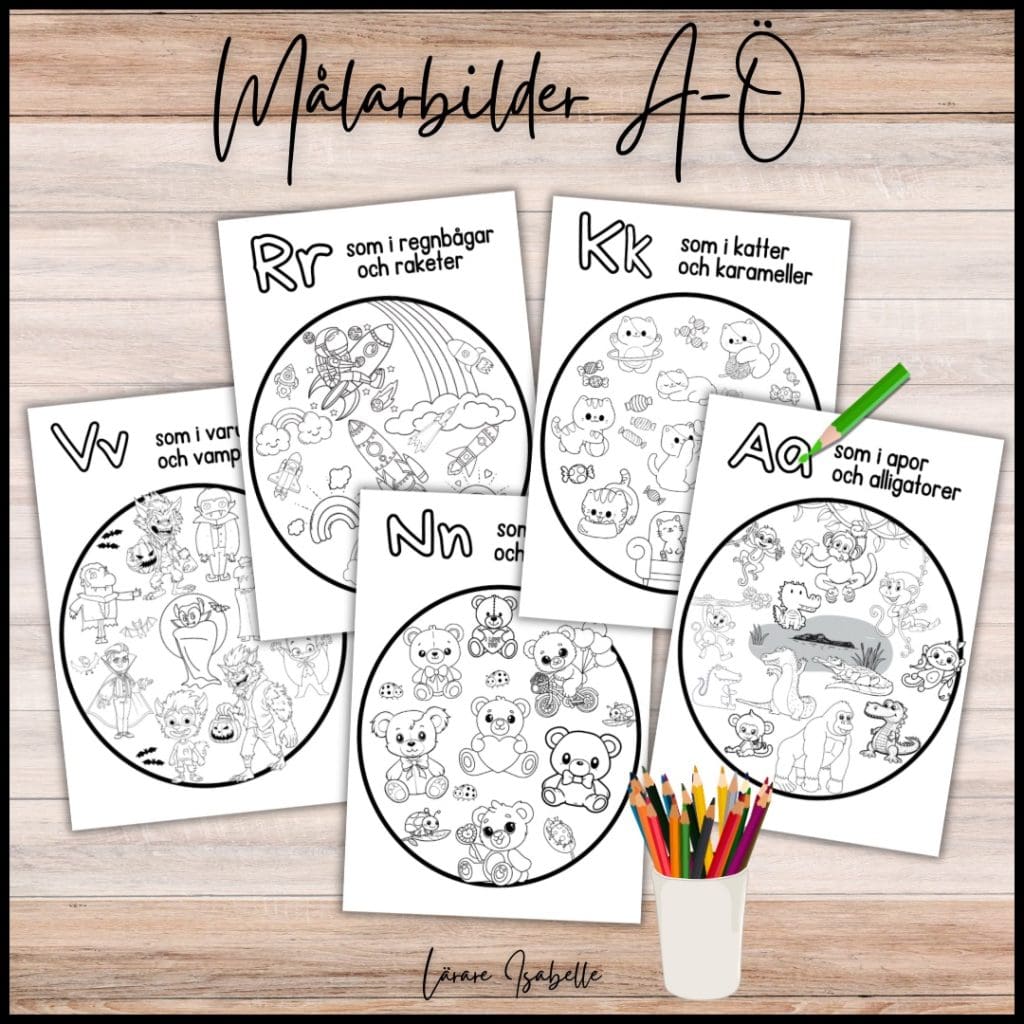 Bokstavsarbete – Målarbilder A-Ö