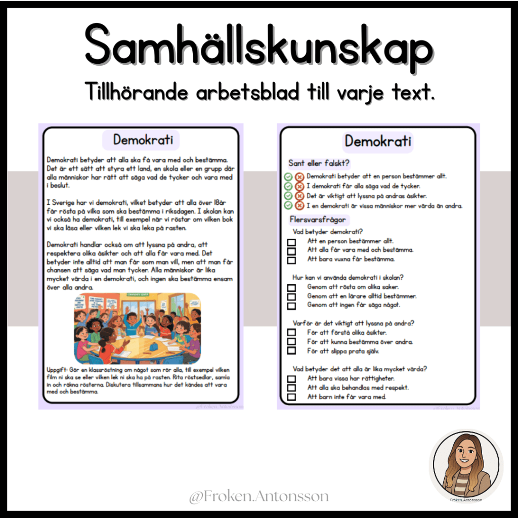 Samhällskunskap – demokrati, rättigheter, normer, regler & medier.