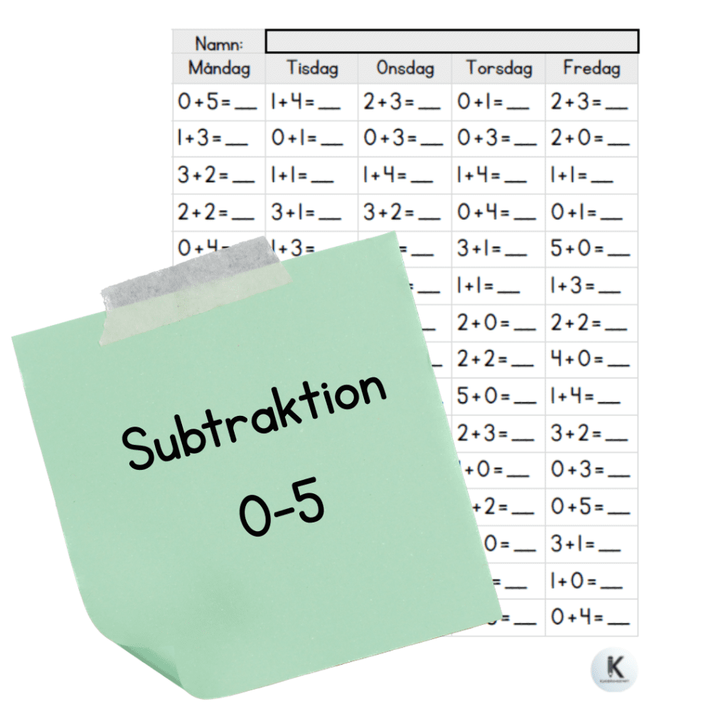 Subtraktion 0-5