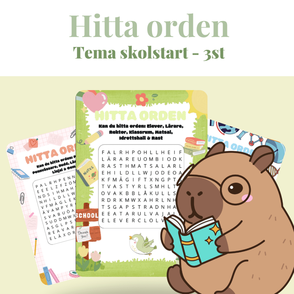 Hitta orden skolstart