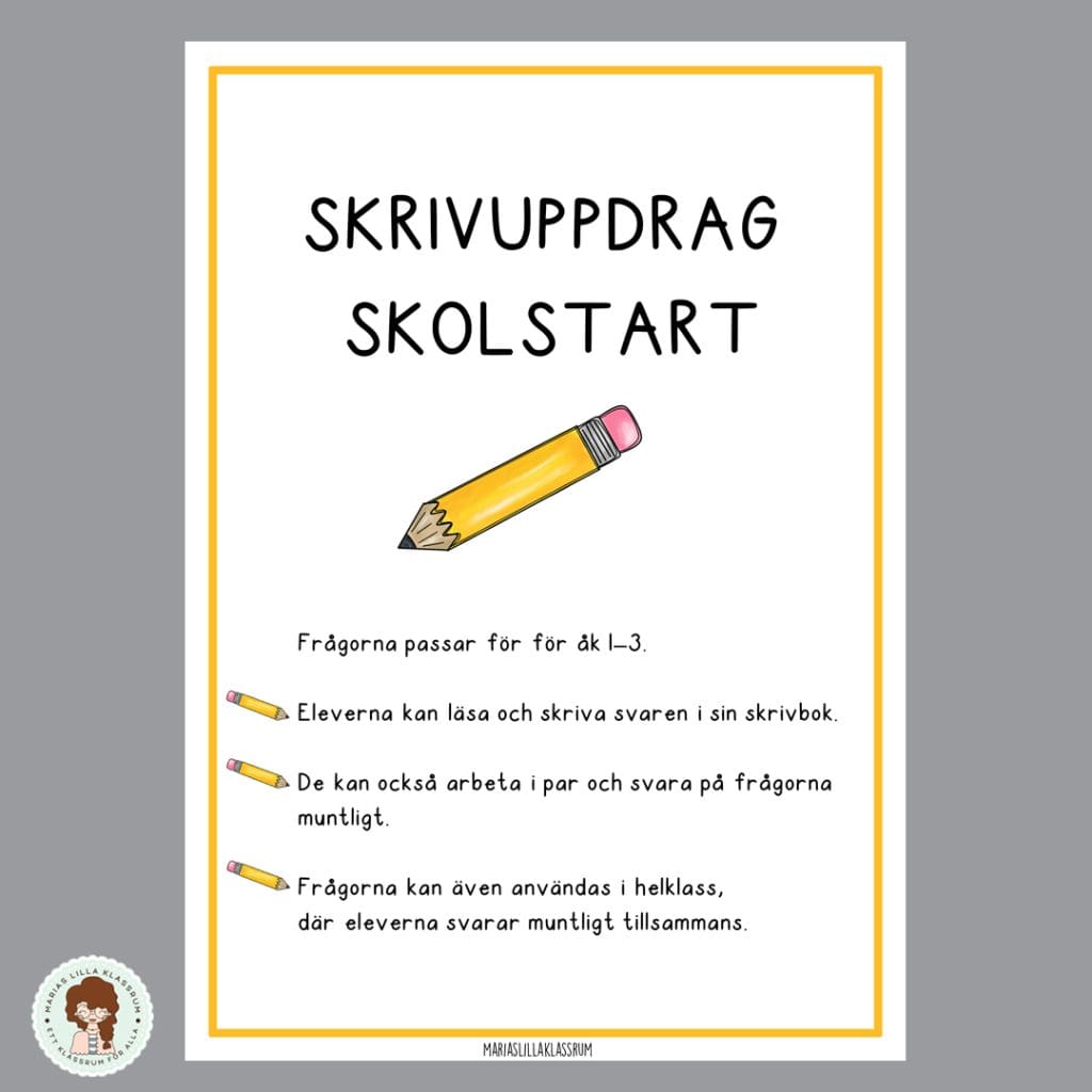 Frågekort under skolstarten