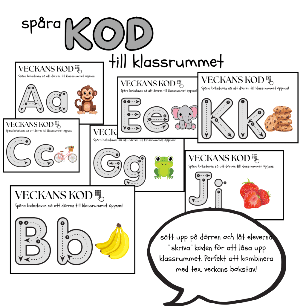 Kod till klassrummet – spåra bokstäver