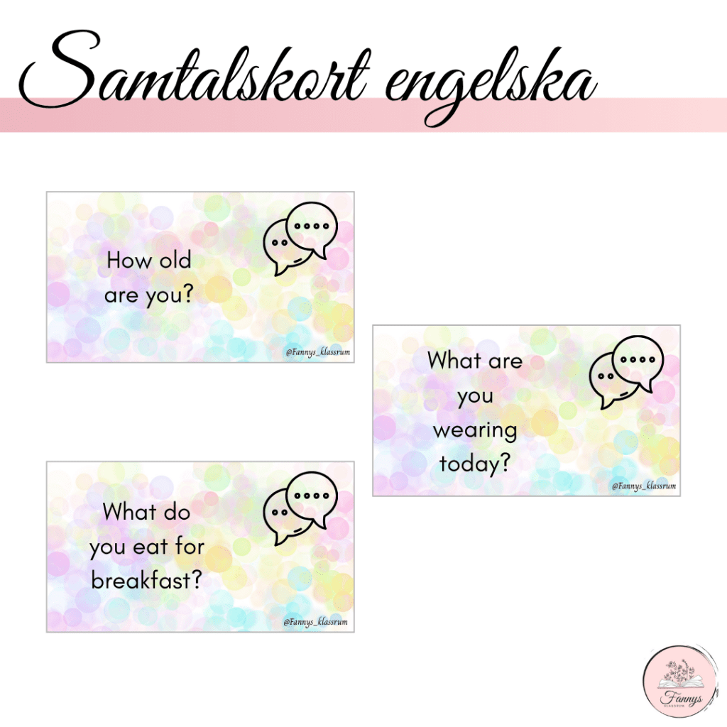 Samtalskort engelska