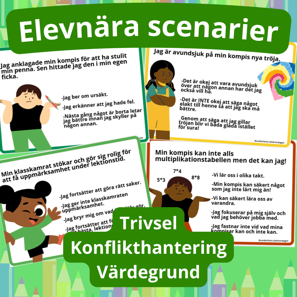 4 samtalskort värdegrund och konflikthantering. Lilla paketet 2