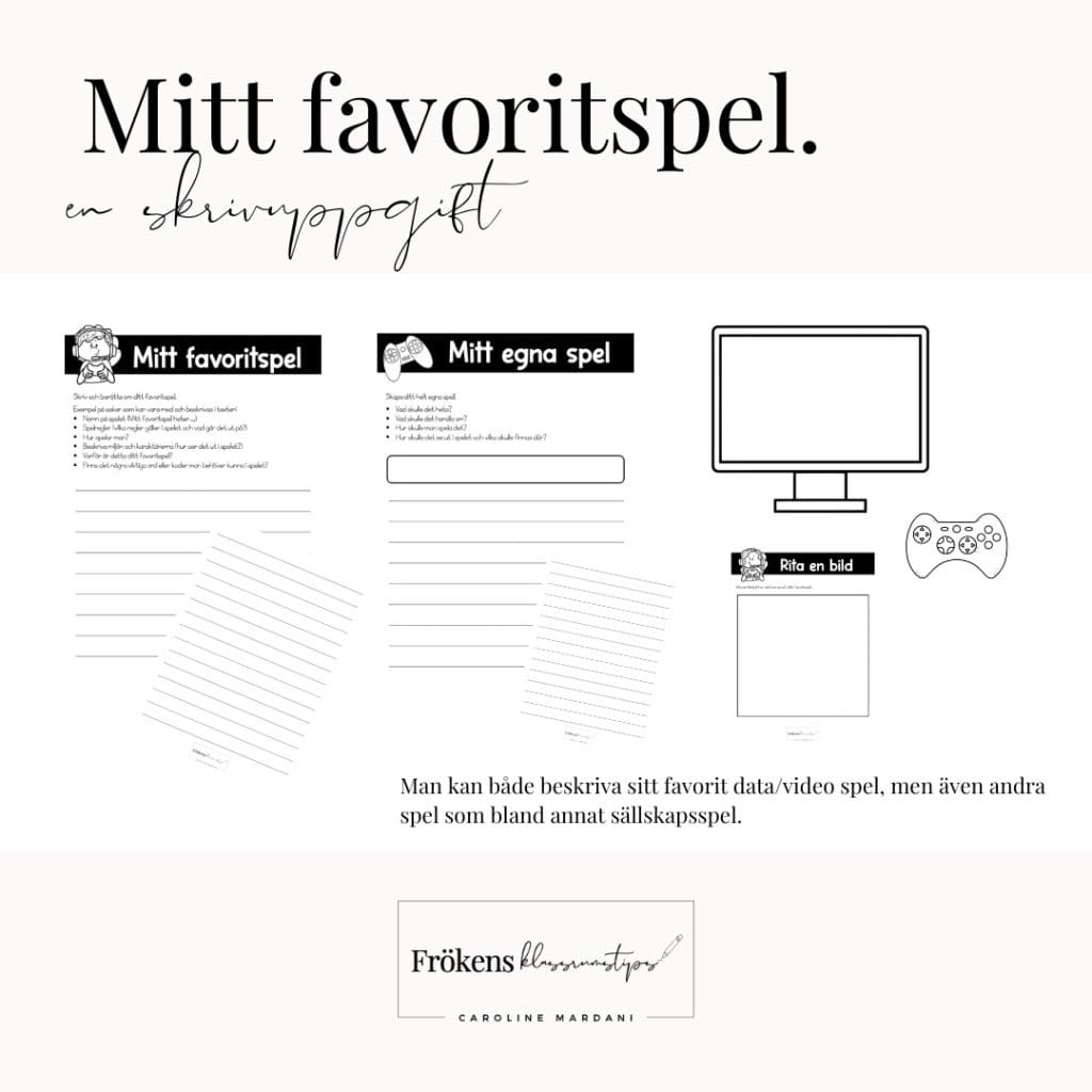 Mitt favoritspel – en skrivuppgift
